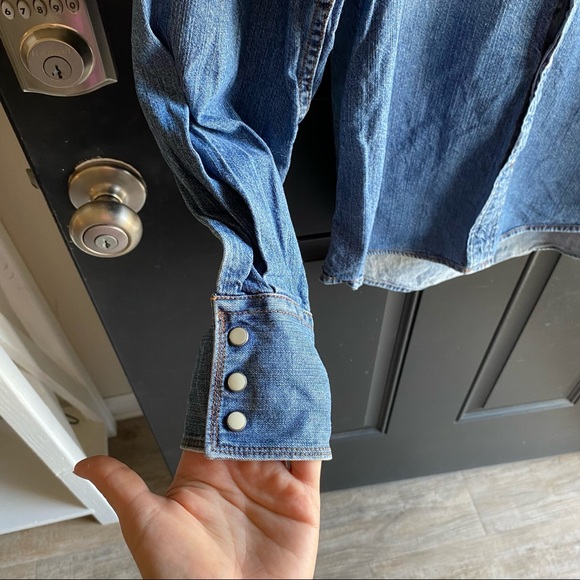 Tommy Hilfiger Red Label Long Sleeve Premium Vintage Denim Shirt Size Large Men - Picture 3 of 8